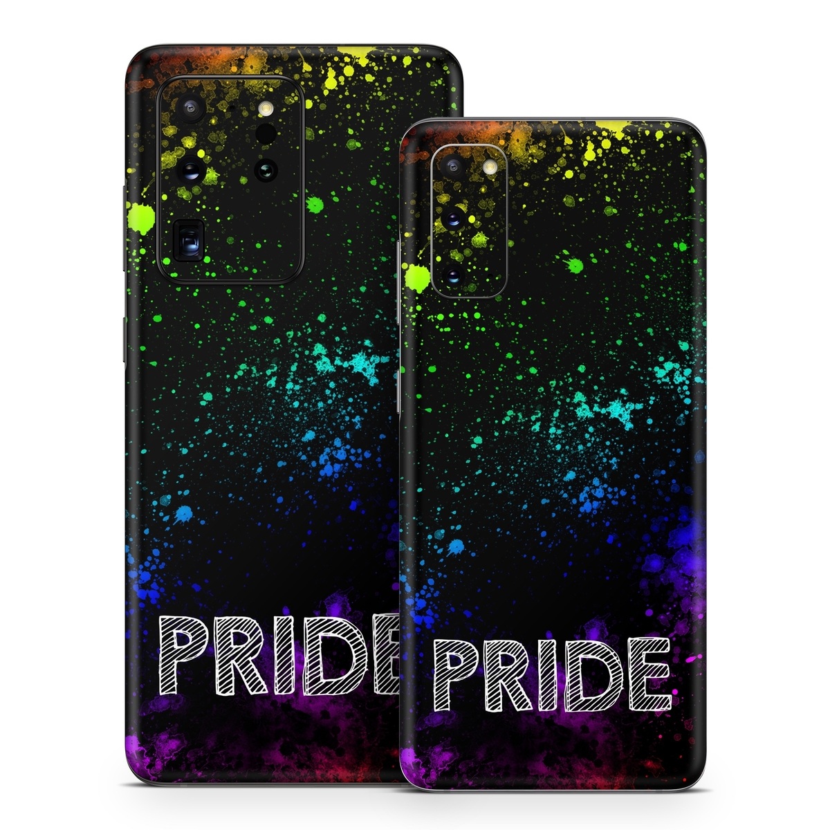 Samsung Galaxy S20 Series Skin design of Green, Text, Graphic design, Font, Graphics, Design, Illustration, Space, Visual effect lighting, Circle, with black, white, blue, purple, green, yellow, orange, red colors