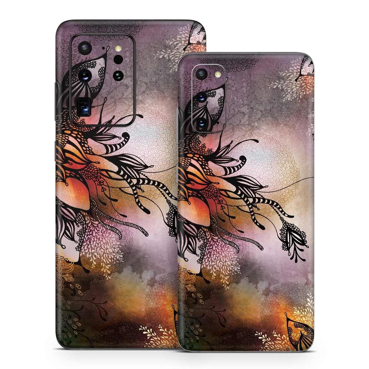 Samsung Galaxy S20 Series Skin design of Illustration, Graphic design, Cg artwork, Art, Fictional character, Graphics, Visual arts, Darkness, with black, gray, red, green, purple colors