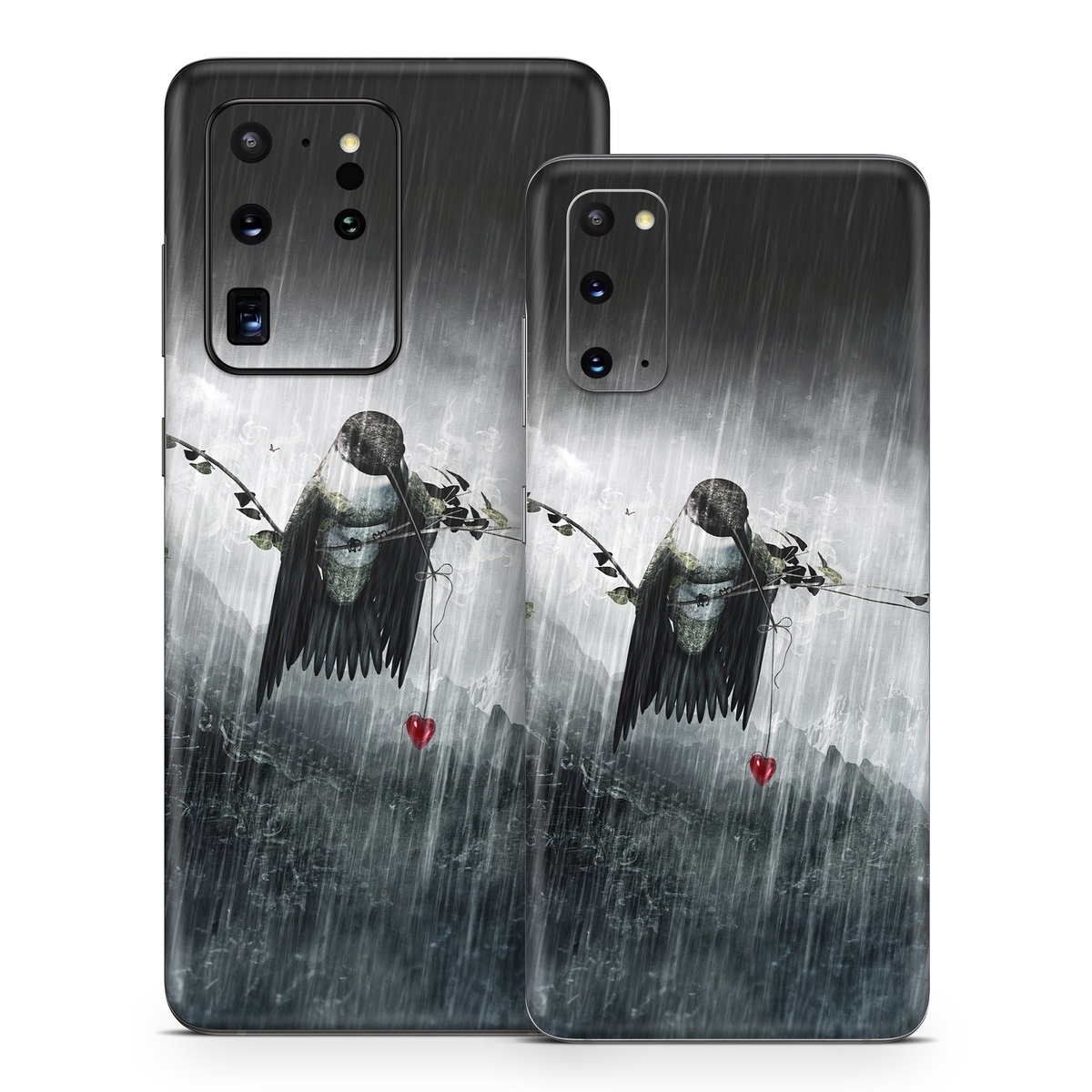 Samsung Galaxy S20 Series Skin design of Water, Cg artwork, Graphic design, Fictional character, Darkness, Illustration, with black, gray, white, red colors