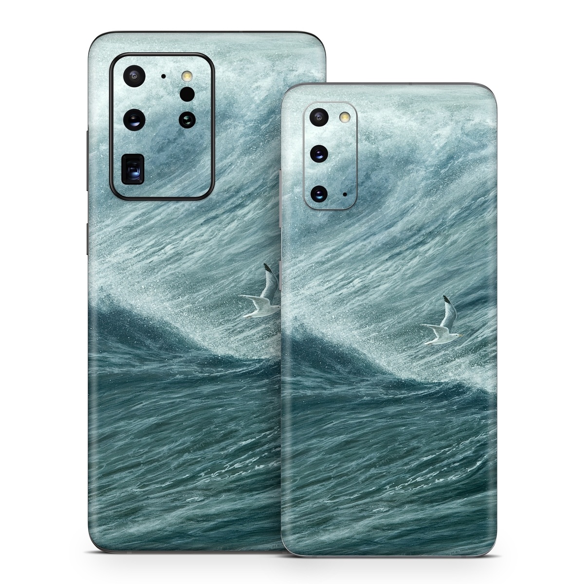 Samsung Galaxy S20 Series Skin design of Wave, Wind wave, Tide, Sea, Ocean, Water, Sky, Wind, Tsunami, Surfing, with blue, white colors