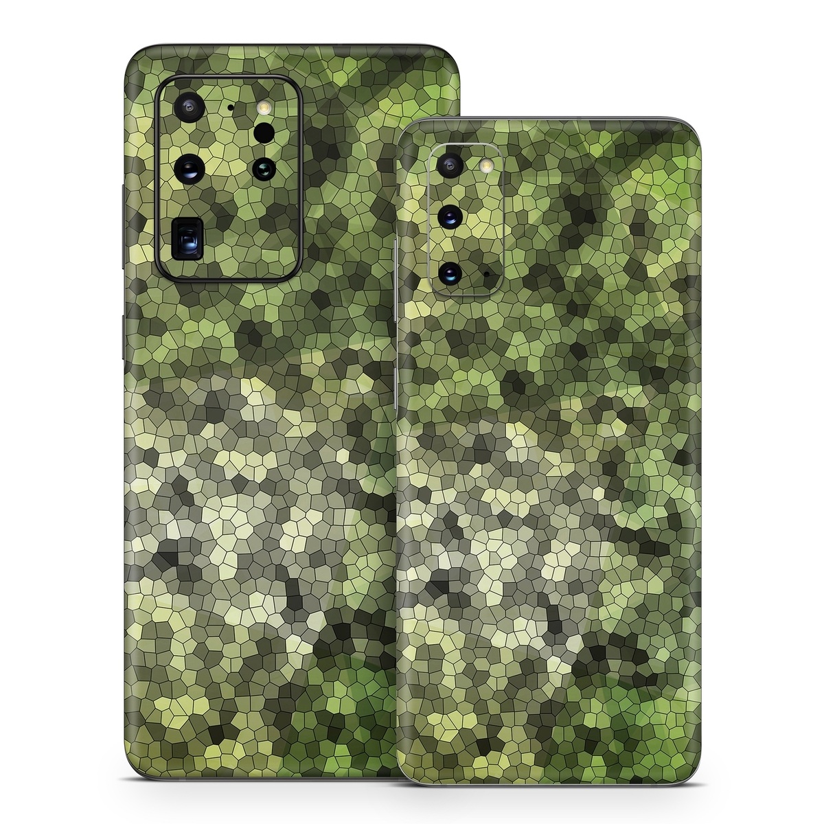 Samsung Galaxy S20 Series Skin design of Green, Grass, Leaf, Plant, Pattern, Groundcover, with black, white, green, gray colors