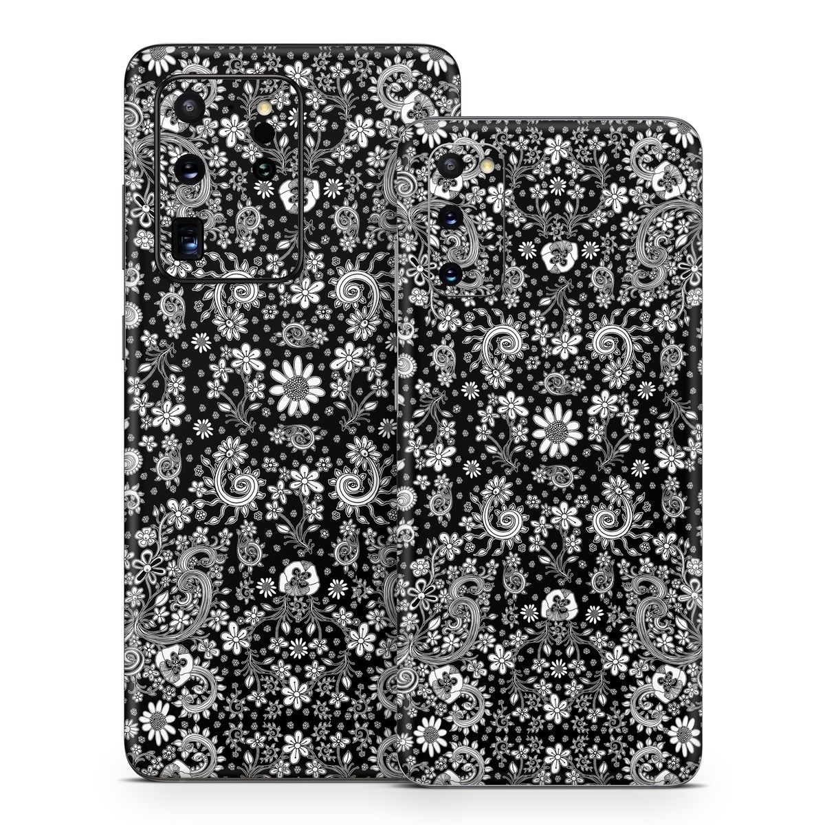 Samsung Galaxy S20 Series Skin design of Pattern, Monochrome, Design, Black-and-white, Visual arts, Textile, Motif, Monochrome photography, Symmetry, with black, white colors