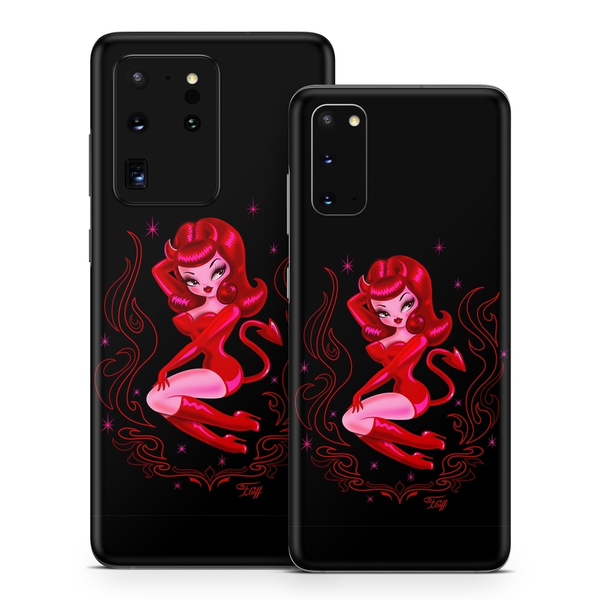 Samsung Galaxy S20 Series Skin design of Pink, Illustration, Fictional character, Graphic design, Neon, Magenta, Graphics, Art, with black, red, pink colors