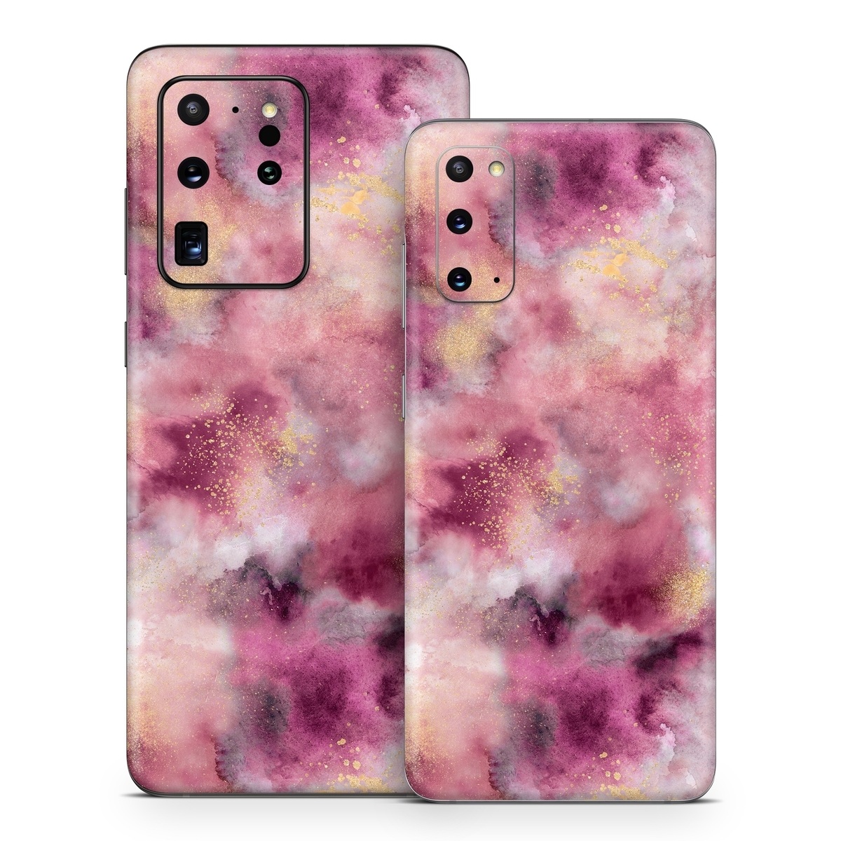 Samsung Galaxy S20 Series Skin design of Purple, Pink, Magenta, Pattern, Plant, Art, Flower, Peach, Event, Petal, with white, black, red, purple, yellow, pink colors