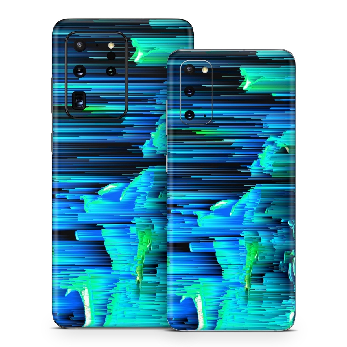 Samsung Galaxy S20 Series Skin design of Blue, Green, Turquoise, Light, Colorfulness, Electric blue, with blue, green, black, white colors