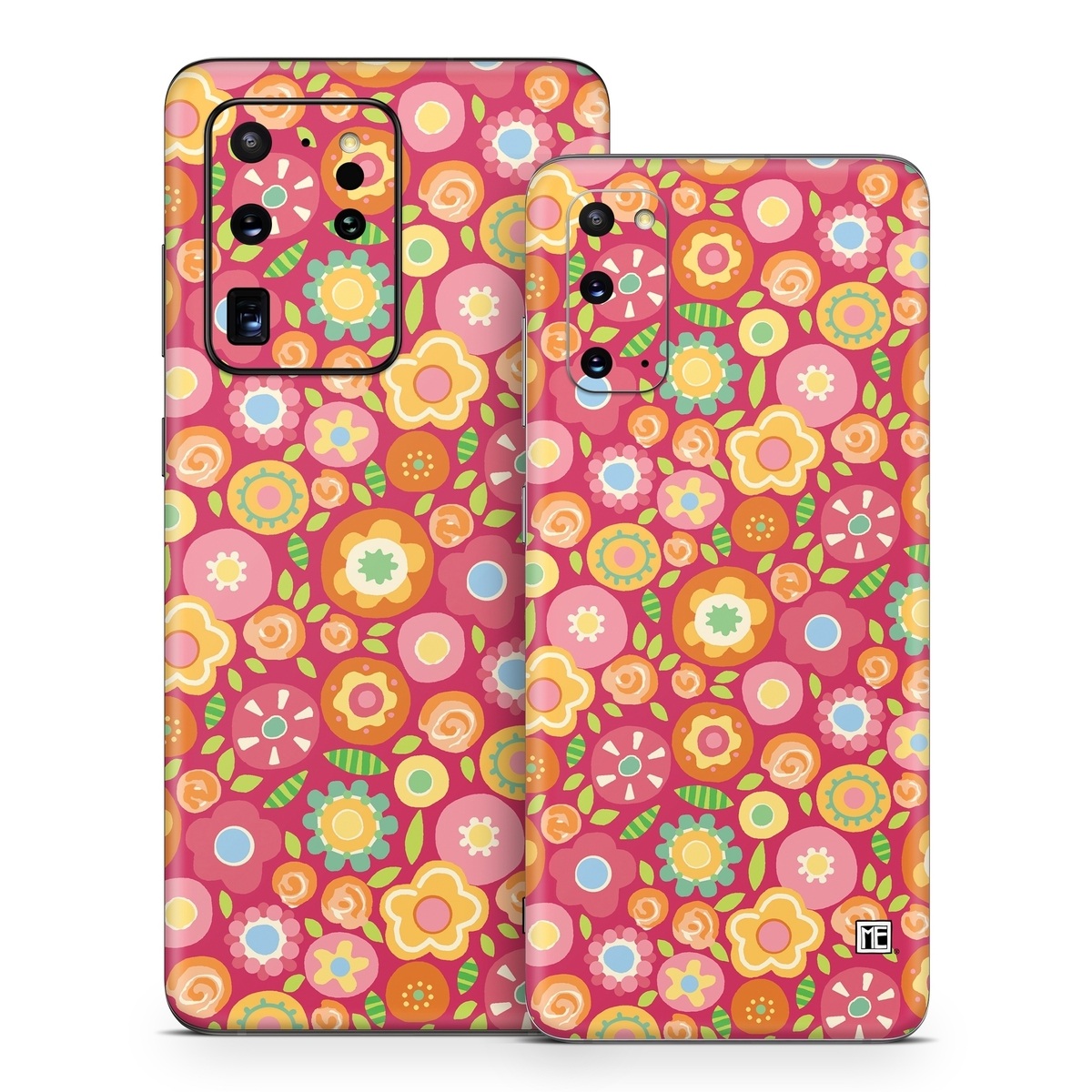 Samsung Galaxy S20 Series Skin design of Orange, Pattern, Design, Circle, with red, pink, green, gray, orange, purple colors