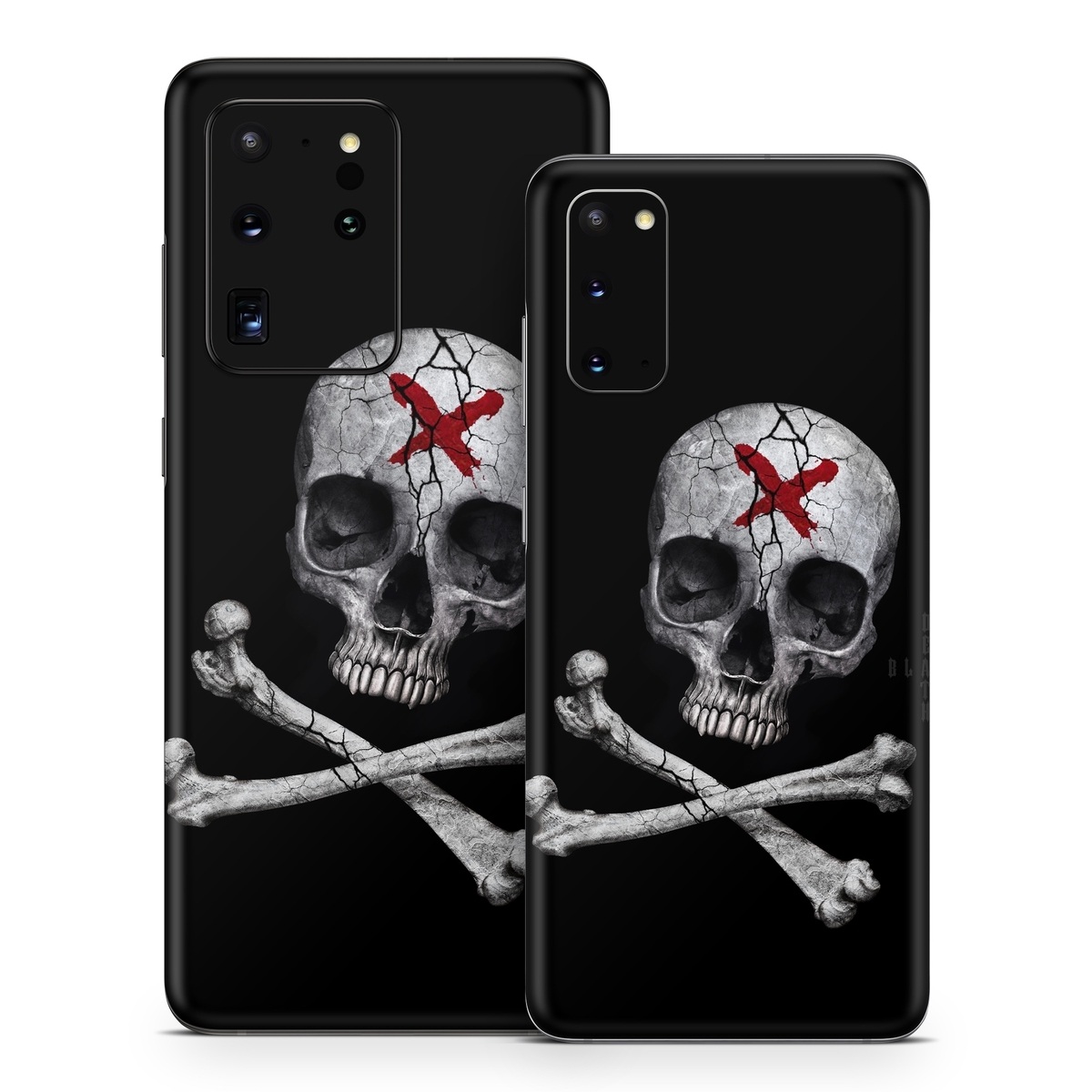 Samsung Galaxy S20 Series Skin design of Bone, Skull, Skeleton, Jaw, Illustration, Animation, Fictional character, Still life photography, with black, white, gray colors