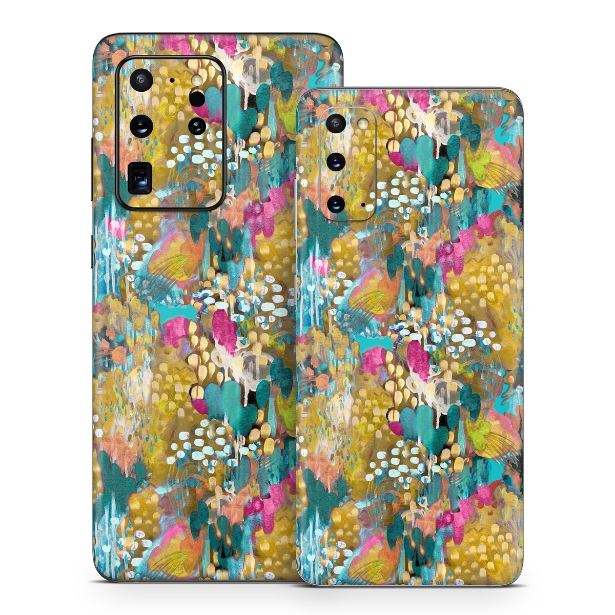 Samsung Galaxy S20 Series Skin design of Pattern, Textile, Design, Art, Visual arts, Wildflower, with green, gray, blue, black, red colors
