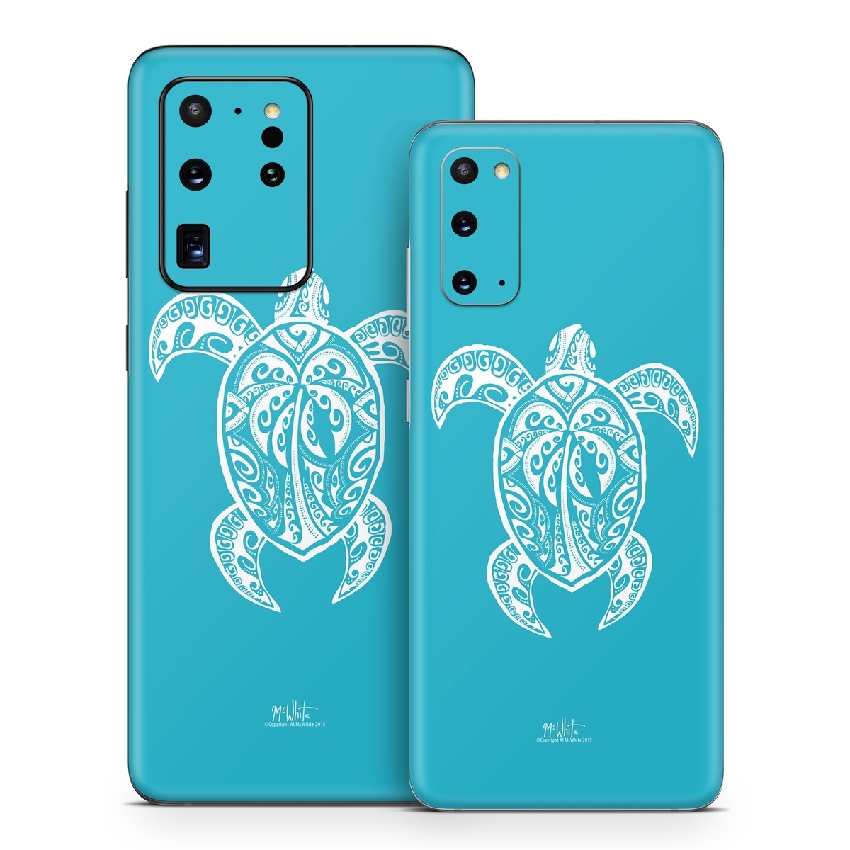Samsung Galaxy S20 Series Skin design of Sea turtle, Turtle, Green sea turtle, Reptile, Illustration, with blue, white colors