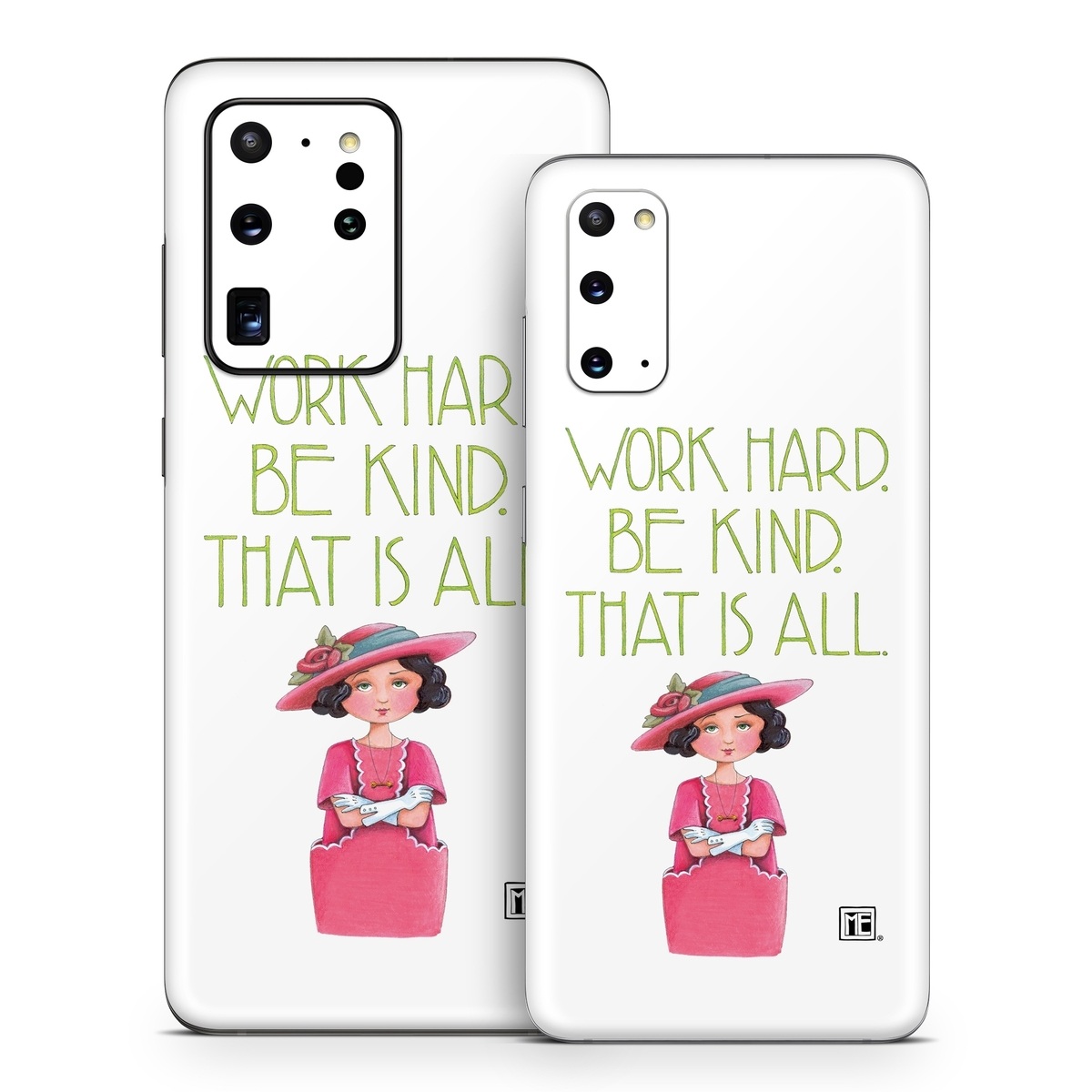 Samsung Galaxy S20 Series Skin design of Pink, Headgear, Font, Hat, with white, green, pink, black, white, yellow, blue colors