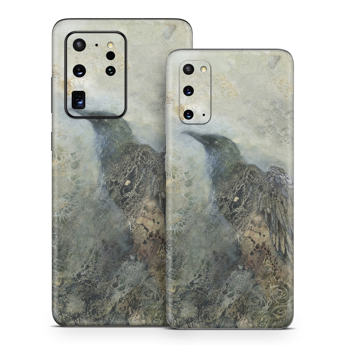 Samsung Galaxy S20 Series Skin design of Painting, Water, Geology, Art, Rock, Watercolor paint, Illustration, with black, gray, white, blue colors