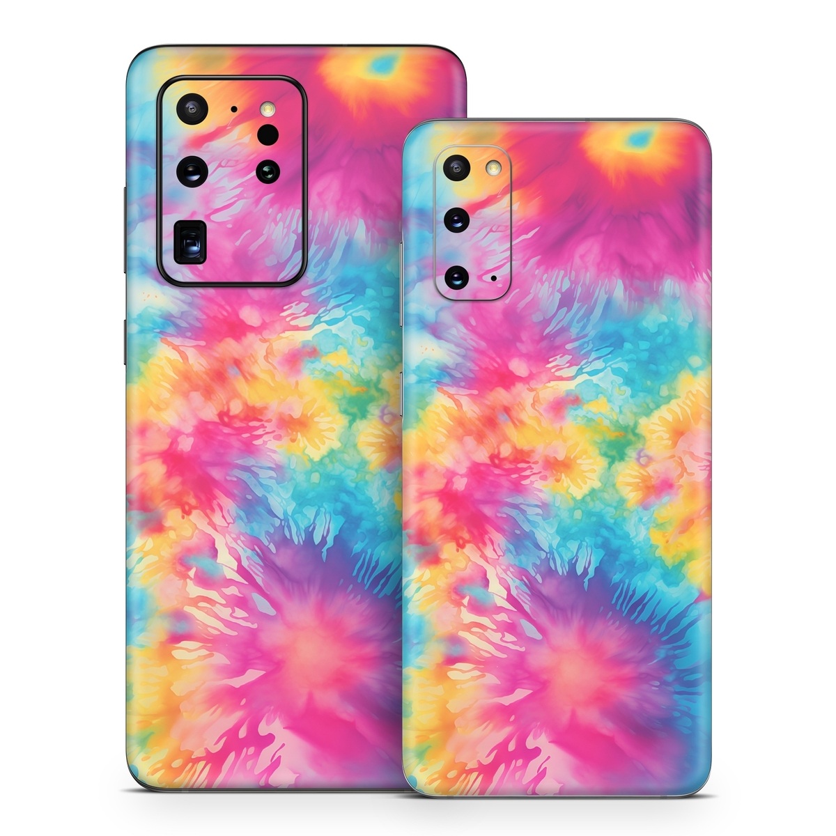 Samsung Galaxy S20 Series Skin design of Colorfulness, Plant, Flower, Orange, Paint, Petal, Pink, Art, Painting, Magenta, with black, gray, orange colors