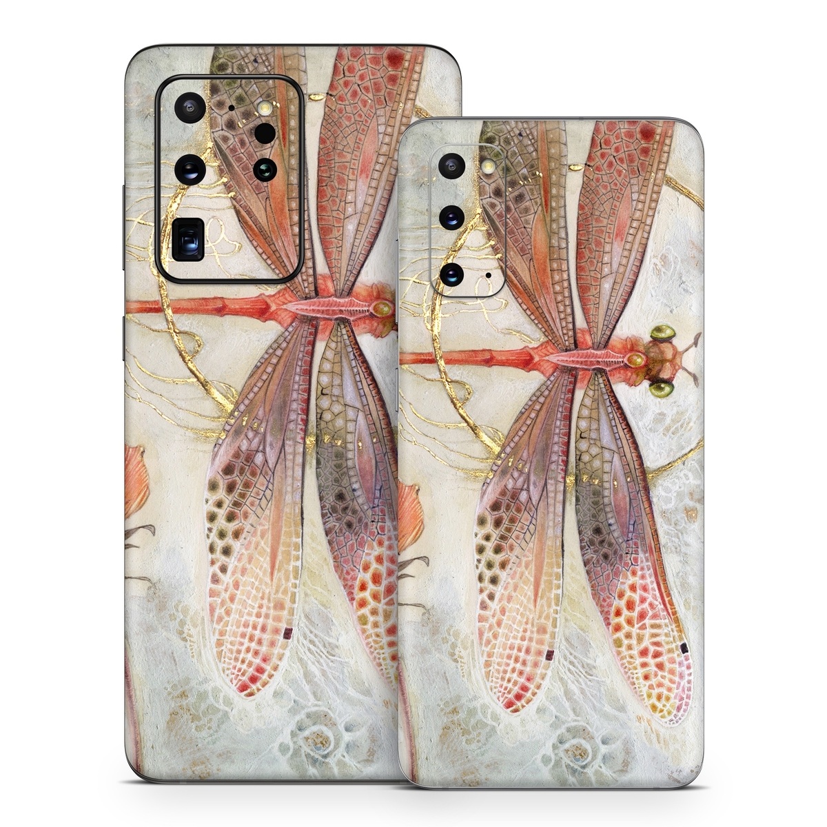 Samsung Galaxy S20 Series Skin design of Watercolor paint, Botany, Flower, Illustration, Floral design, Painting, Plant, Coquelicot, Art, Still life photography, with red, yellow, gray colors