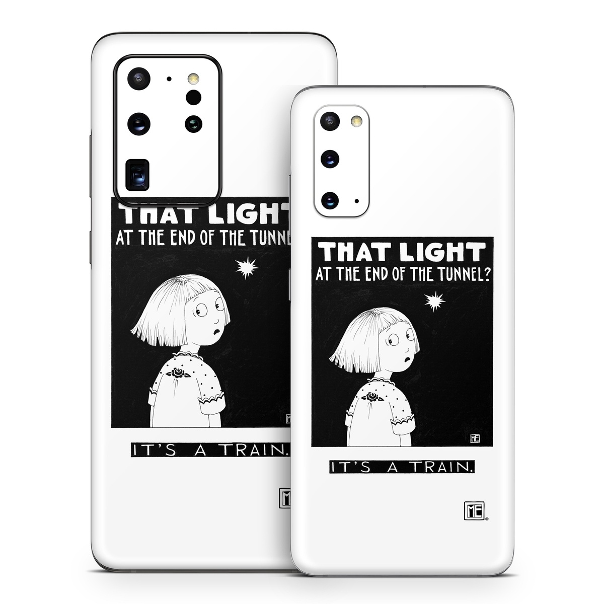 Samsung Galaxy S20 Series Skin design of Cartoon, Poster, Font, Black-and-white, Fictional character, Illustration, Coloring book, with black, white colors