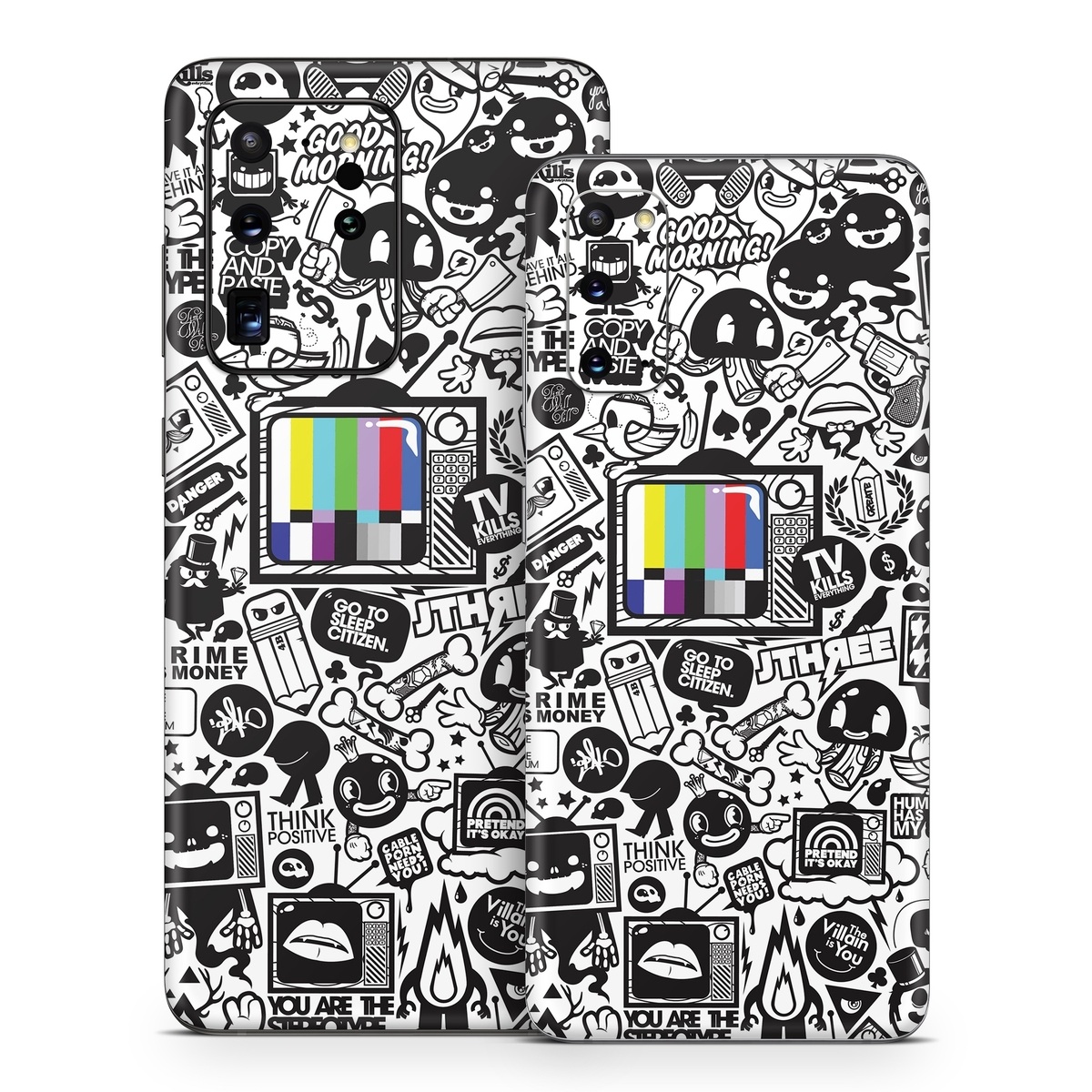 Samsung Galaxy S20 Series Skin design of Pattern, Drawing, Doodle, Design, Visual arts, Font, Black-and-white, Monochrome, Illustration, Art, with gray, black, white colors