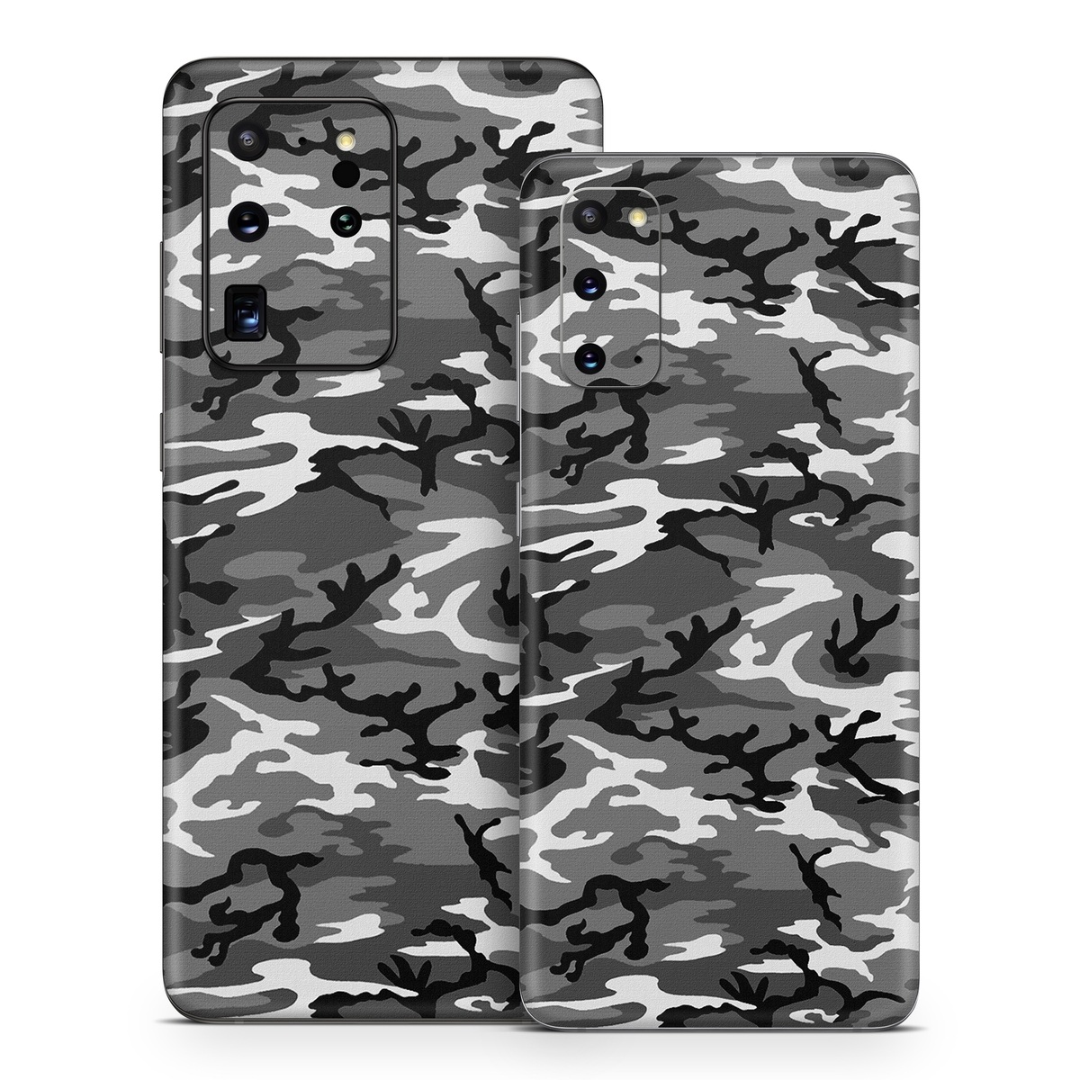 Samsung Galaxy S20 Series Skin design of Military camouflage, Pattern, Clothing, Camouflage, Uniform, Design, Textile, with black, gray colors