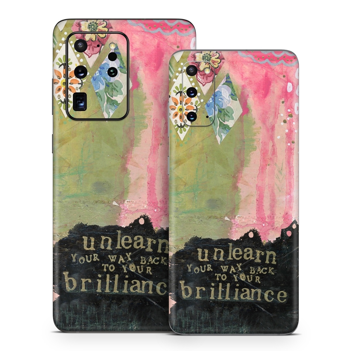 Samsung Galaxy S20 Series Skin design of Green, Pink, Textile, Pattern, Art, Visual arts, Magenta, Linens, Quilting, with red, pink, black, green colors