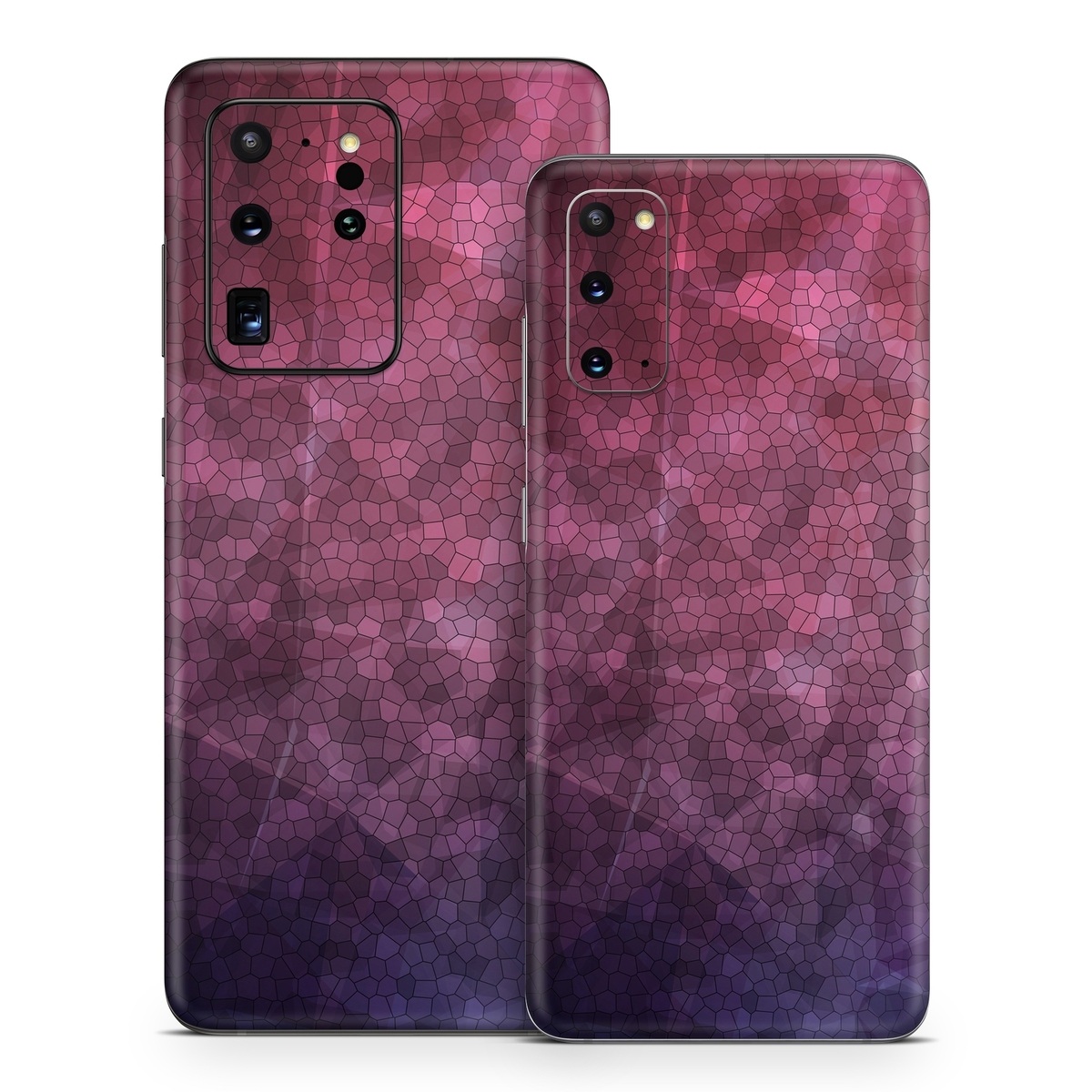 Samsung Galaxy S20 Series Skin design of Purple, Sky, Red, Violet, Pink, Pattern, Design, Triangle, Line, Magenta, with black, red, purple, pink, white colors