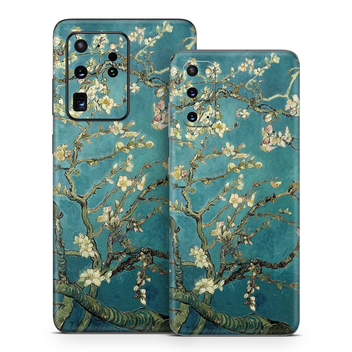 Samsung Galaxy S20 Series Skin design of Tree, Branch, Plant, Flower, Blossom, Spring, Woody plant, Perennial plant, with blue, black, gray, green colors