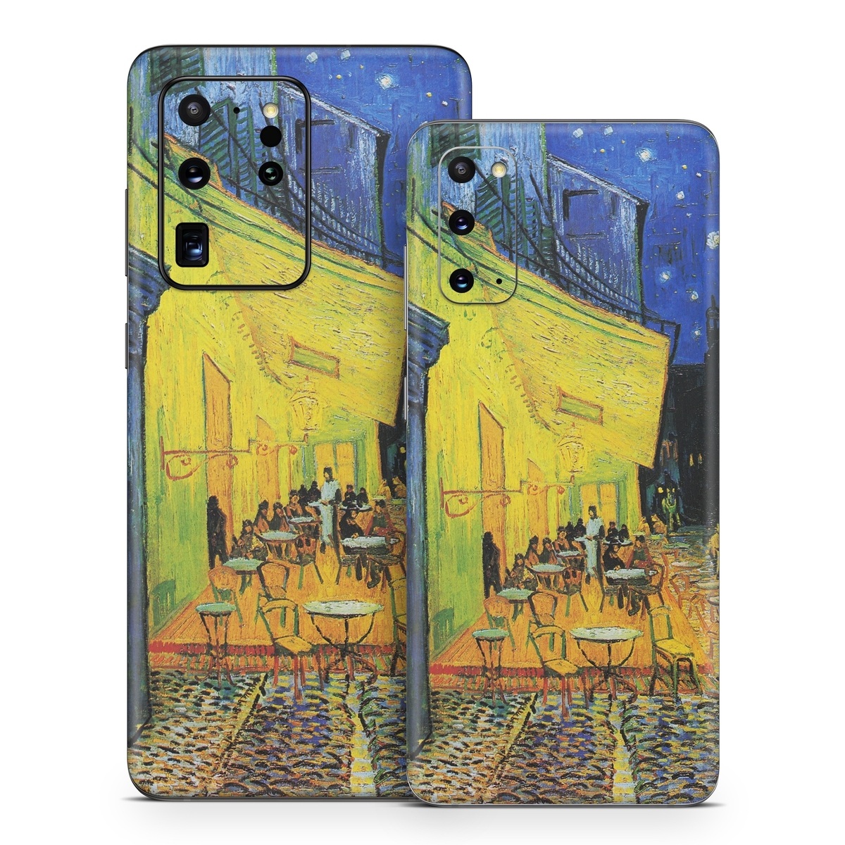 Samsung Galaxy S20 Series Skin design of Painting, Art, Yellow, Watercolor paint, Illustration, Modern art, Visual arts, Street, Infrastructure, Tree, with green, black, blue, gray, red colors