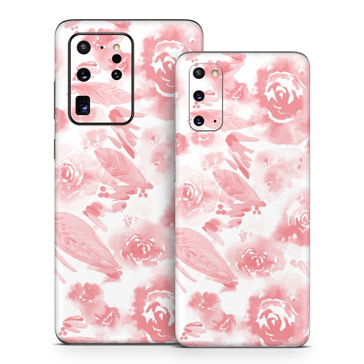 Samsung Galaxy S20 Series Skin design of Pink, Pattern, Rose, Design, Floral design, Rose family, Garden roses, Petal, Flower, Textile, with white, red, pink colors