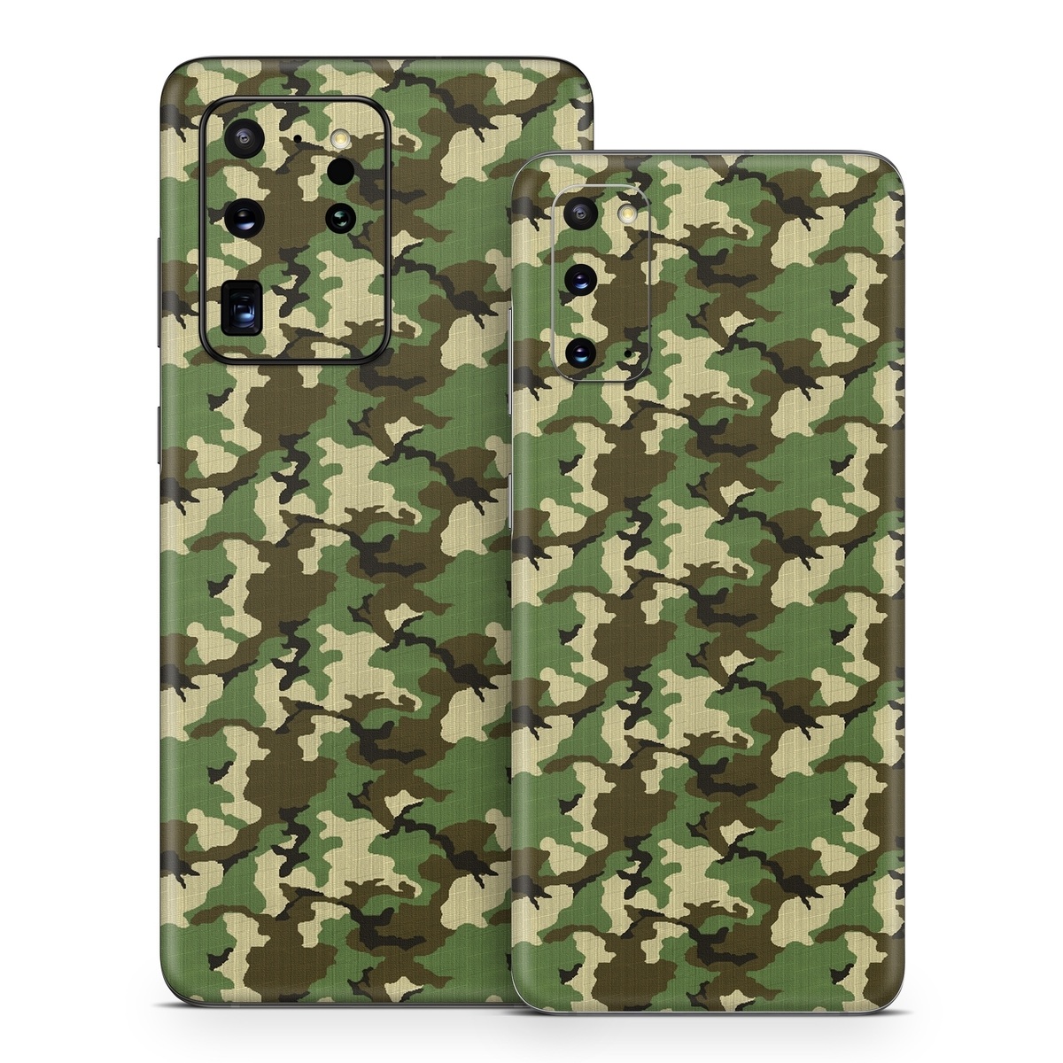 Samsung Galaxy S20 Series Skin design of Military camouflage, Camouflage, Clothing, Pattern, Green, Uniform, Military uniform, Design, Sportswear, Plane, with black, gray, green colors