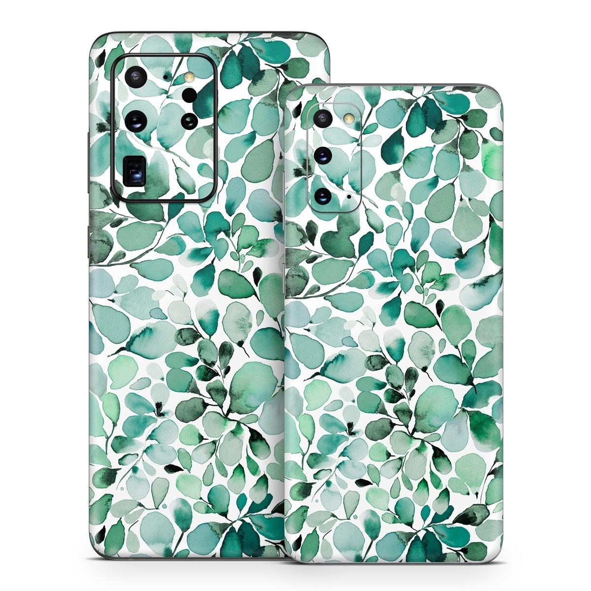 Samsung Galaxy S20 Series Skin design of Azure, Line, Aqua, Pattern, Art, Symmetry, Electric blue, Circle, Creative arts, Terrestrial plant, with white, green, black colors