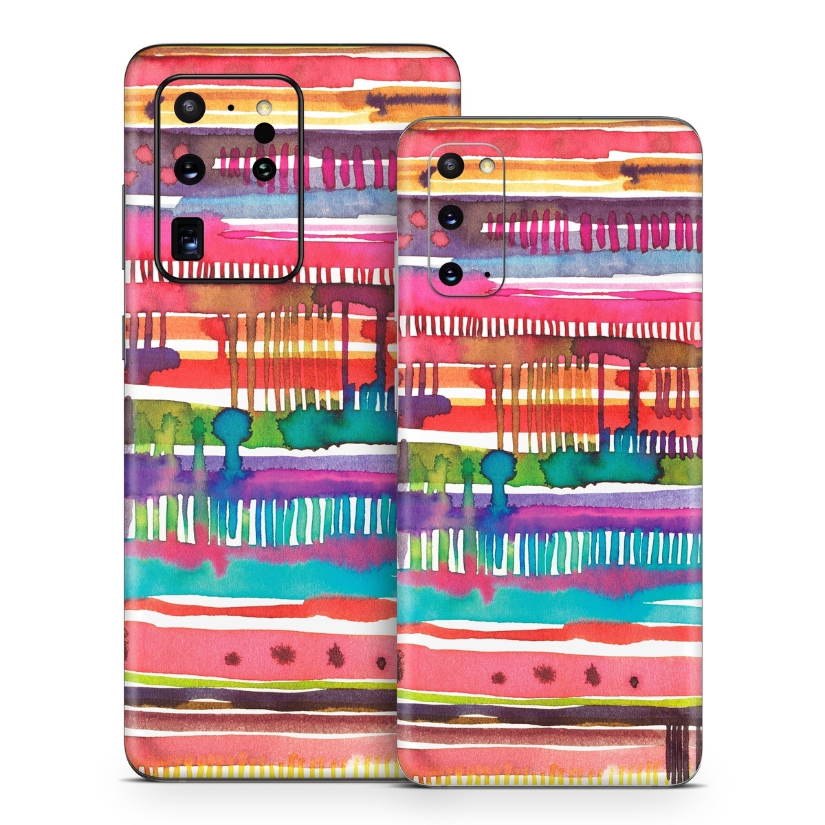 Samsung Galaxy S20 Series Skin design of Textile, Art, Magenta, Hair accessory, with white, red, orange, yellow, green, blue, purple, brown, pink colors