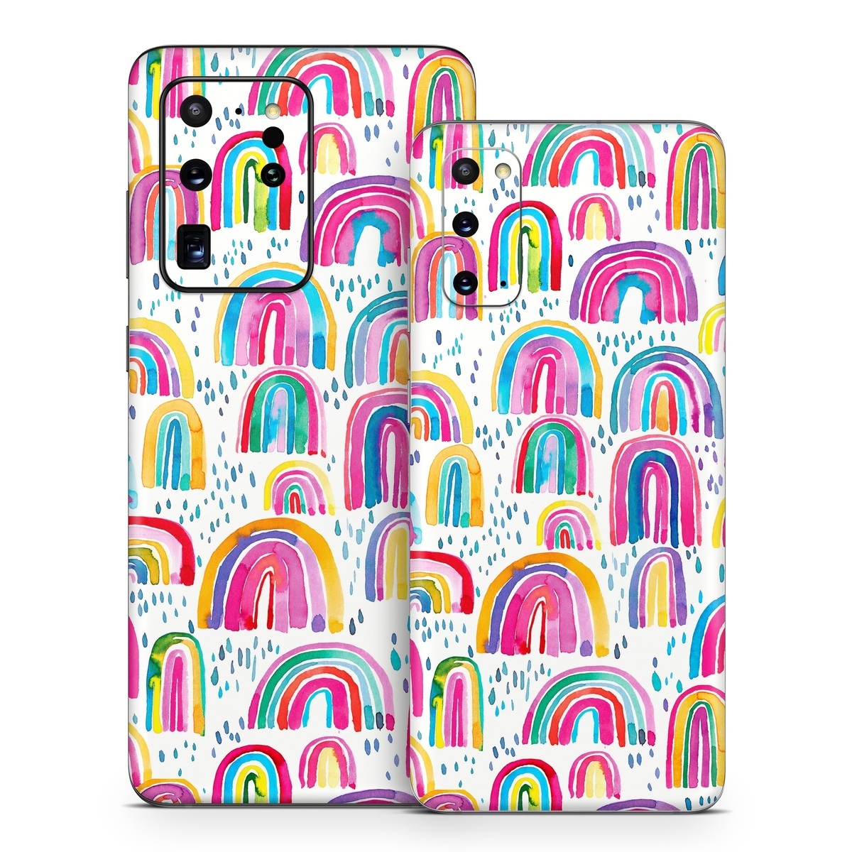 Samsung Galaxy S20 Series Skin design of Line, Pattern, Design, with white, orange, yellow, blue, pink, red, green colors