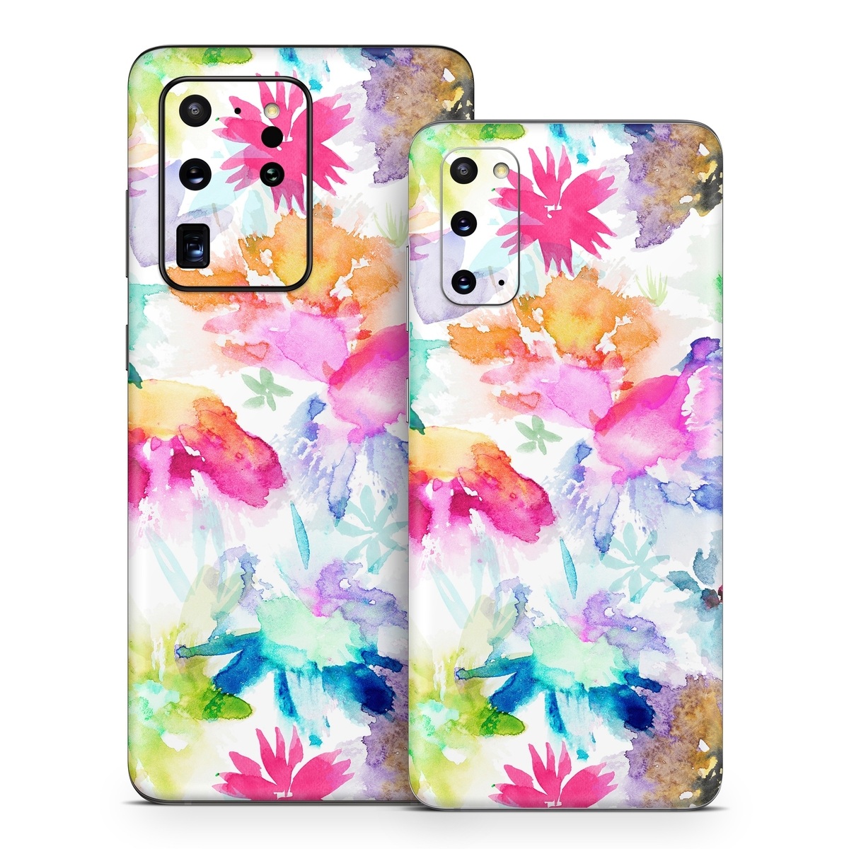 Samsung Galaxy S20 Series Skin design of Art paint, Botany, Paint, Petal, Painting, Creative arts, Art, Line, Material property, Pattern, with white, blue, green, red, pink, purple, yellow colors