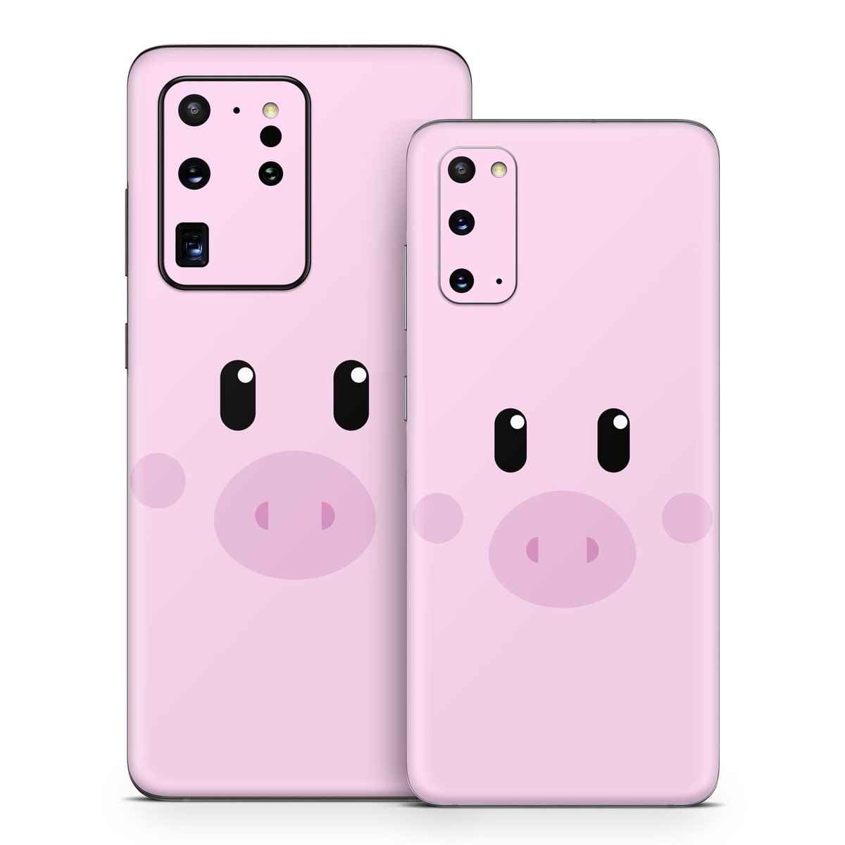 Samsung Galaxy S20 Series Skin design of Pink, Cartoon, Violet, Nose, Purple, Snout, Suidae, Material property, Illustration, Animation, with pink, black, white colors