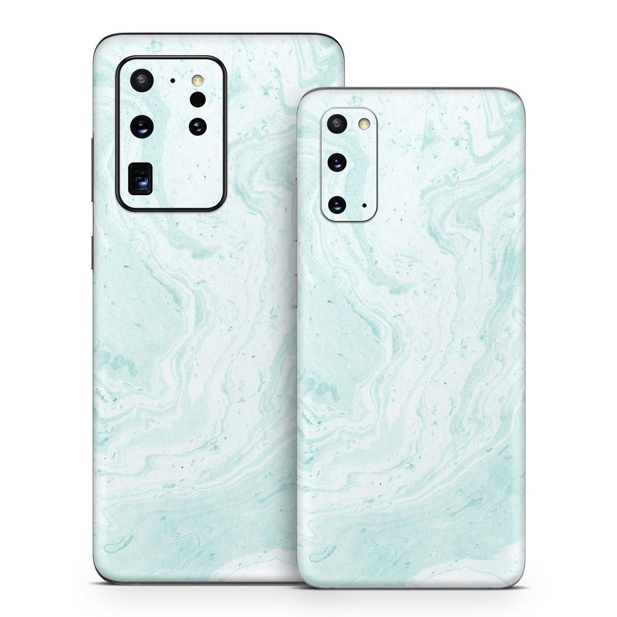 Samsung Galaxy S20 Series Skin design of White, Aqua, Pattern, with green, blue colors