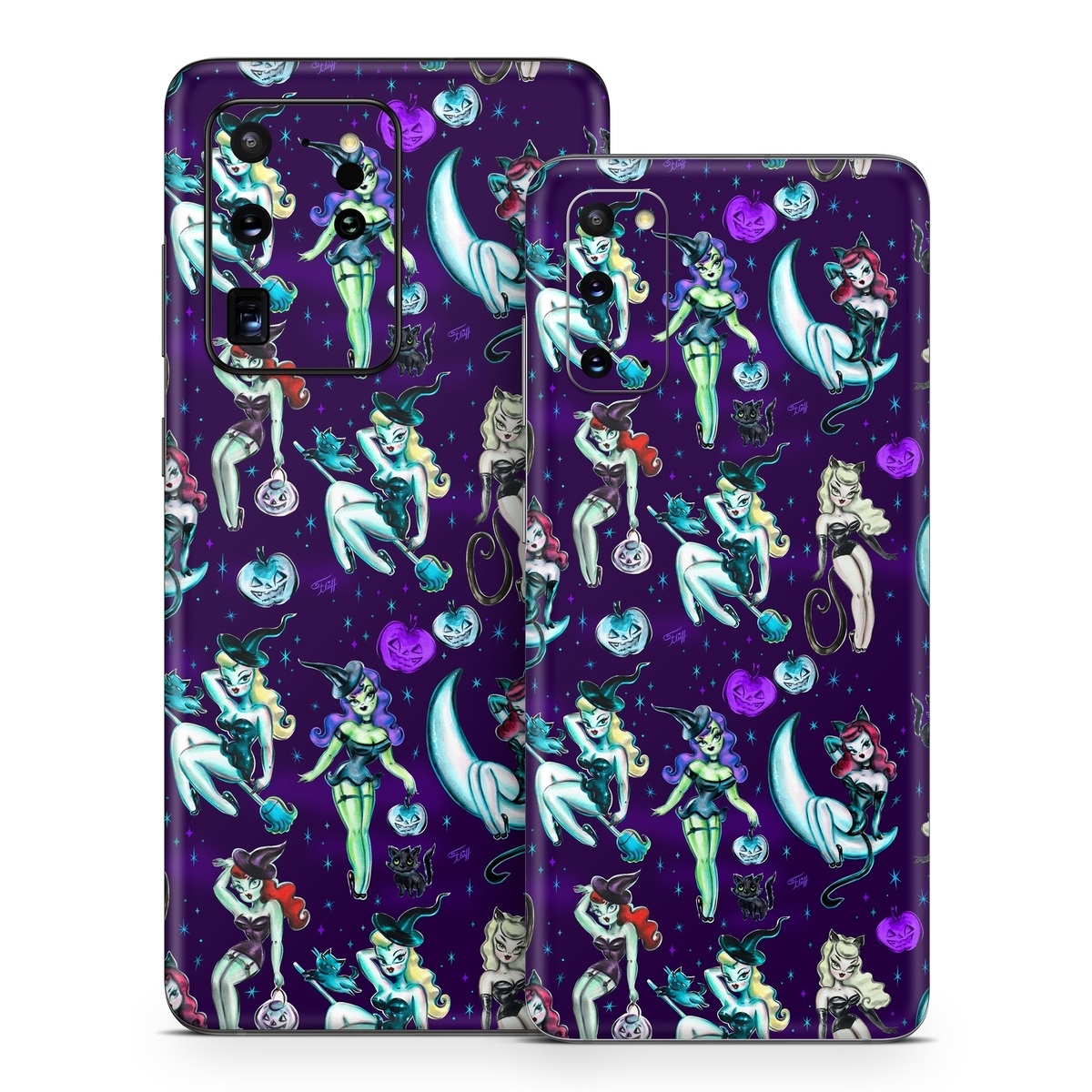 Samsung Galaxy S20 Series Skin design of Illustration, Cartoon, Violet, Art, Fictional character, Graphic design, Fiction, Visual arts, Style, Graphics, with blue, green, white, yellow, red, purple colors