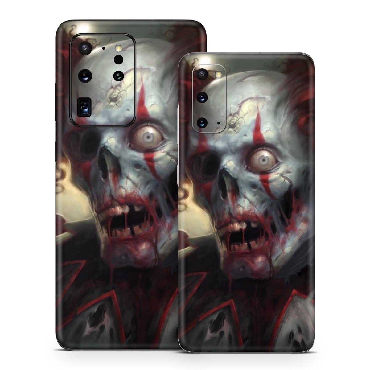 Samsung Galaxy S20 Series Skin design of Illustration, Fictional character, Fiction, Supervillain, Demon, Art, Zombie, Ghost, Supernatural creature, Flesh, with black, gray, green, red colors