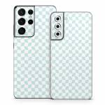 Checker Light Blue Samsung Galaxy S21 Series Skin