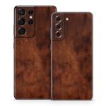 Dark Burlwood Samsung Galaxy S21 Series Skin