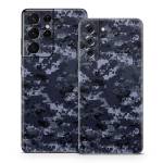 Digital Navy Camo Samsung Galaxy S21 Series Skin