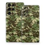 Digital Woodland Camo Samsung Galaxy S21 Series Skin