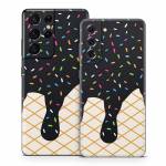 Black Ice Cream Drip Samsung Galaxy S21 Series Skin