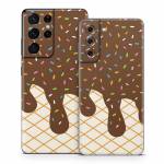 Chocolate Ice Cream Drip Samsung Galaxy S21 Series Skin