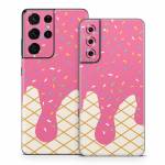 Strawberry Ice Cream Drip Samsung Galaxy S21 Series Skin