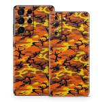 Orange Camo Samsung Galaxy S21 Series Skin