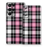 Pink Plaid Samsung Galaxy S21 Series Skin