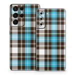 Turquoise Plaid Samsung Galaxy S21 Series Skin