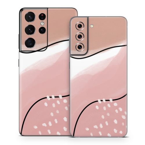 Abstract Pink and Brown Samsung Galaxy S21 Series Skin