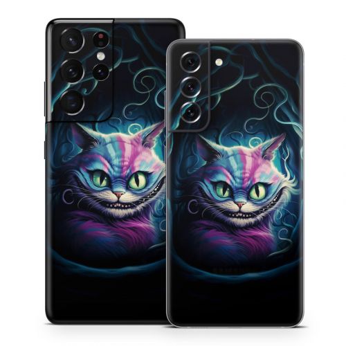 Blue Cheshire Cat Samsung Galaxy S21 Series Skin