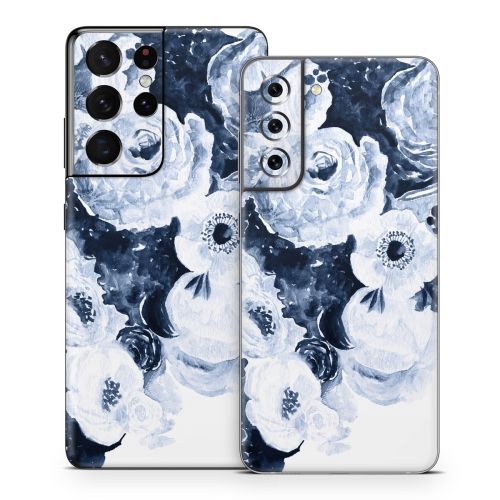 Blue Blooms Samsung Galaxy S21 Series Skin