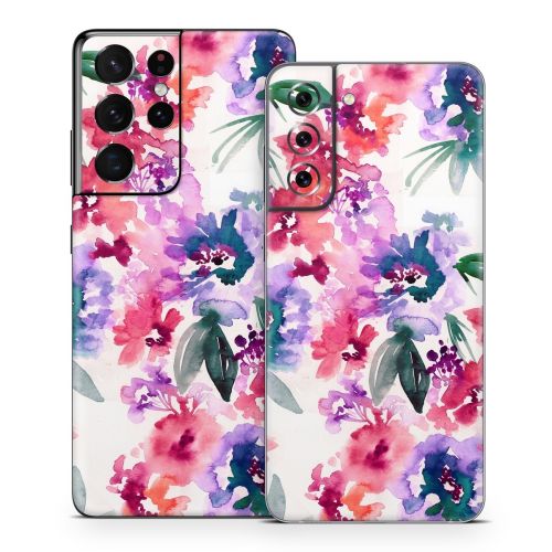 Blurred Flowers Samsung Galaxy S21 Series Skin