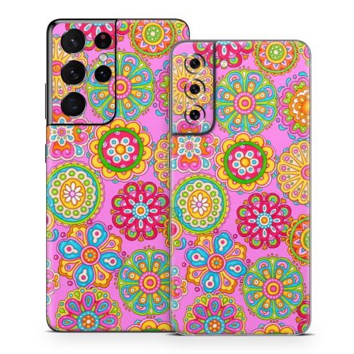 Bright Flowers Samsung Galaxy S21 Series Skin