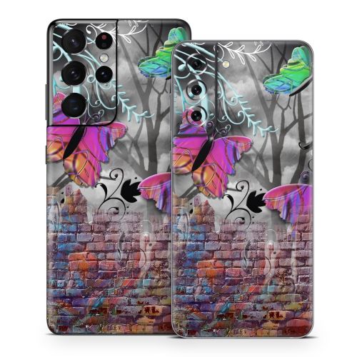 Butterfly Wall Samsung Galaxy S21 Series Skin